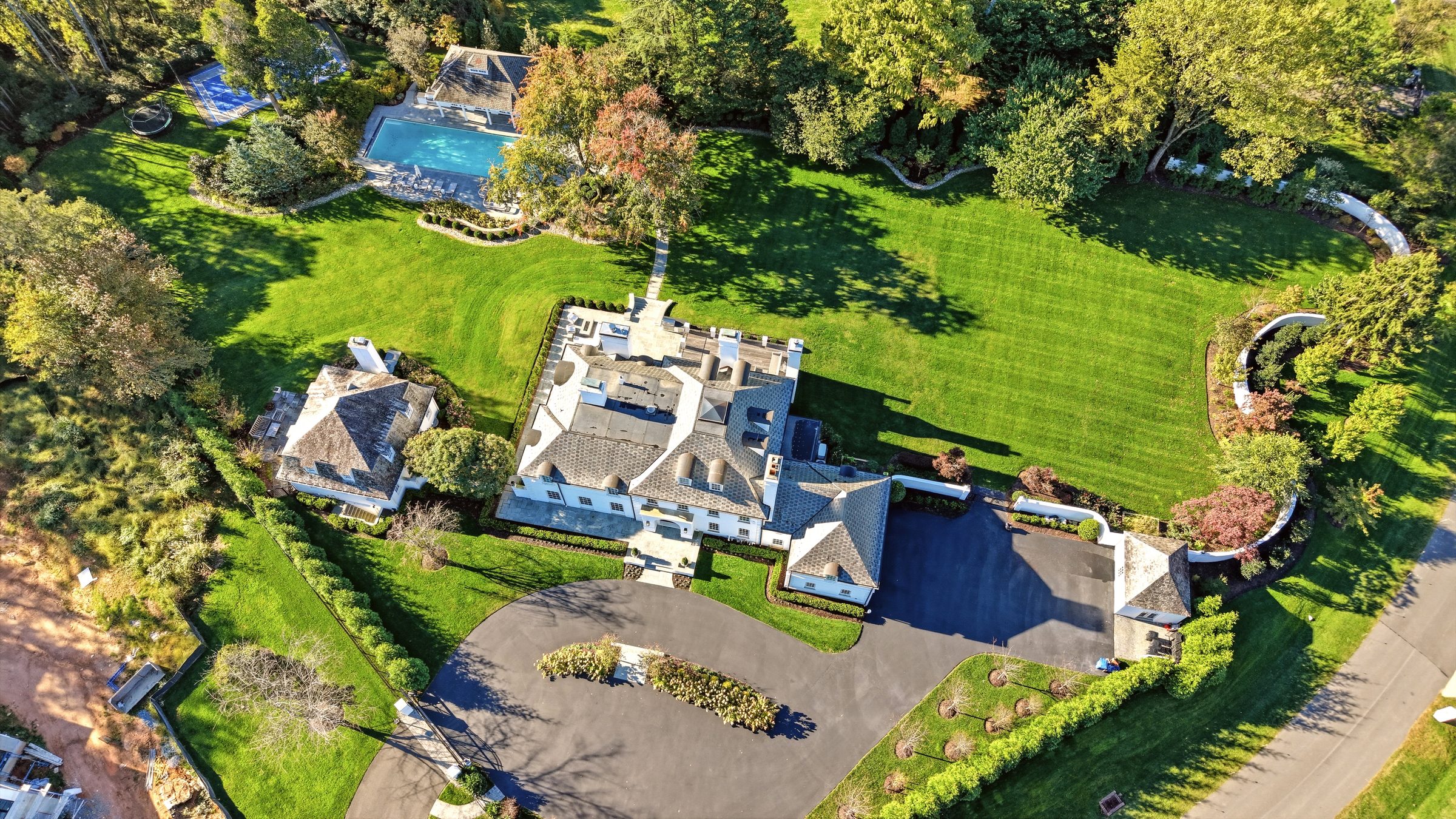 Overhead aerial view of the full estate